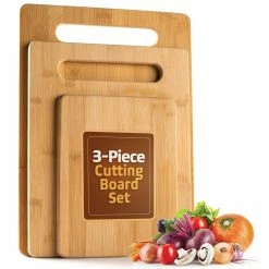 Wholesale 😍 3-Piece Bamboo Cutting Board Set - Wooden Kitchen Boards for Food Prep. 3 sizes 9.5 x 13, 8.5 x 11 and 6 x 8. by Bambusi 🎉