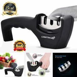 New 🔥 LIGHTSMAX Manual Knife Sharpener with 3-Stages by Unbranded 🛒