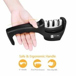 New 🔥 LIGHTSMAX Manual Knife Sharpener with 3-Stages by Unbranded 🛒 -Cutlery Sales manual knife sharpeners ks c3 1000