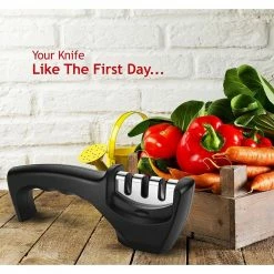 New 🔥 LIGHTSMAX Manual Knife Sharpener with 3-Stages by Unbranded 🛒 -Cutlery Sales manual knife sharpeners ks fa 1000