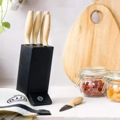 Cheapest 🥰 5-Piece Knife Set With Ergonomic Handles and Knife Block by MasterChef ✨ -Cutlery Sales masterchef knife sets vrd259102123 4f 1000