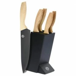 Cheapest ๐ฅฐ 5-Piece Knife Set With Ergonomic Handles and Knife Block by MasterChef โจ