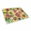 Budget ✨ Sunflowers Tempered Glass Large Heat Resistant Cutting Board by Caroline's Treasures 😀 -Cutlery Sales multi color caroline s treasures cutting boards 8766lcb 64 1000