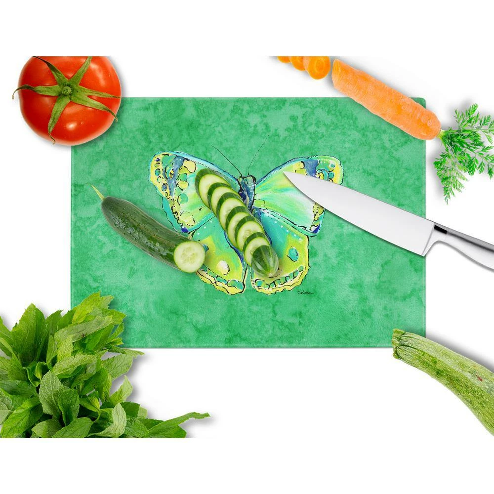 Coupon 😍 Butterfly Green on Green Tempered Glass Large Cutting Board by Caroline's Treasures 🔔 4 Coupon 😍 Butterfly Green on Green Tempered Glass Large Cutting Board by Caroline's Treasures 🔔 - Image 2