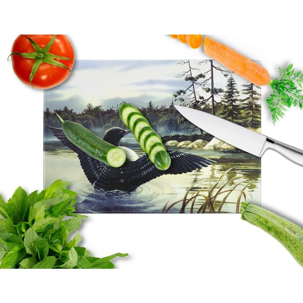 Best Pirce 🎉 Loon Country Tempered Glass Large Cutting Board by Caroline's Treasures 🛒 4 Best Pirce 🎉 Loon Country Tempered Glass Large Cutting Board by Caroline's Treasures 🛒 - Image 2
