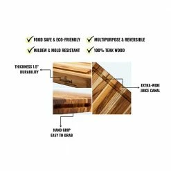 Promo ✨ 24 in. 3-Piece Rectangular Real Teak Wood Cutting Board With Juice Groove by Unbranded ✔️ 11 Promo ✨ 24 in. 3-Piece Rectangular Real Teak Wood Cutting Board With Juice Groove by Unbranded ✔️ -Cutlery Sales natural cutting boards kx829 6 1f 1000