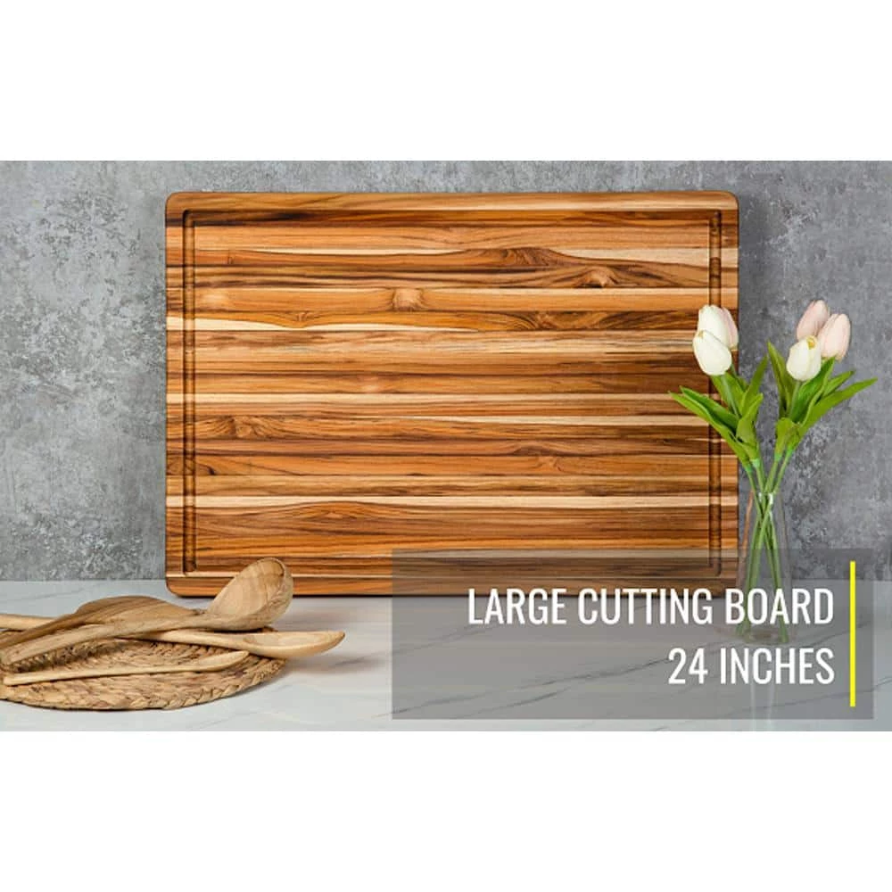 Promo ✨ 24 in. 3-Piece Rectangular Real Teak Wood Cutting Board With Juice Groove by Unbranded ✔️ 7 Promo ✨ 24 in. 3-Piece Rectangular Real Teak Wood Cutting Board With Juice Groove by Unbranded ✔️ - Image 5