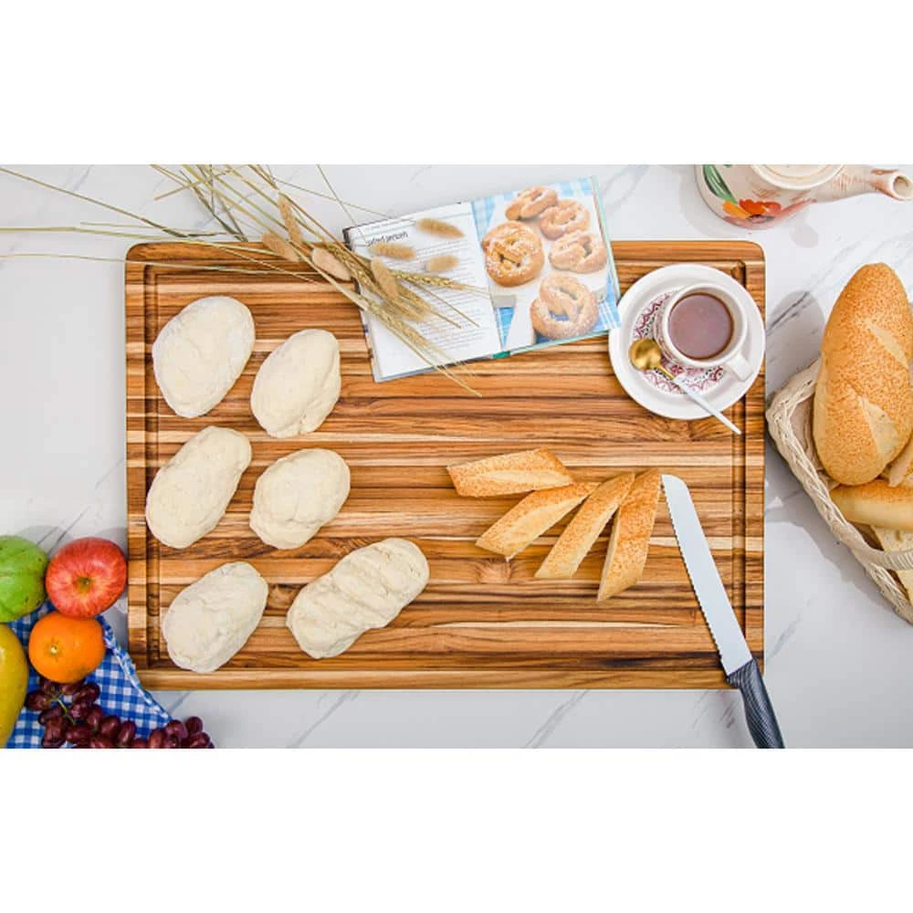Promo ✨ 24 in. 3-Piece Rectangular Real Teak Wood Cutting Board With Juice Groove by Unbranded ✔️ 4 Promo ✨ 24 in. 3-Piece Rectangular Real Teak Wood Cutting Board With Juice Groove by Unbranded ✔️ - Image 2