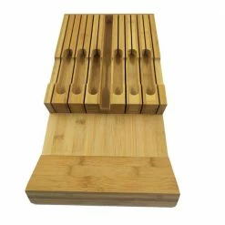 Flash Sale 🌟 Knife Capacity 12-Knives Bamboo Knife Block by Unbranded 💯 -Cutlery Sales natural knife blocks storage lnn sy110503218 1f 1000