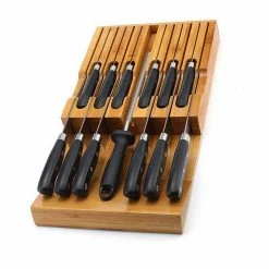 Flash Sale 🌟 Knife Capacity 12-Knives Bamboo Knife Block by Unbranded 💯 -Cutlery Sales natural knife blocks storage lnn sy110503218 44 1000