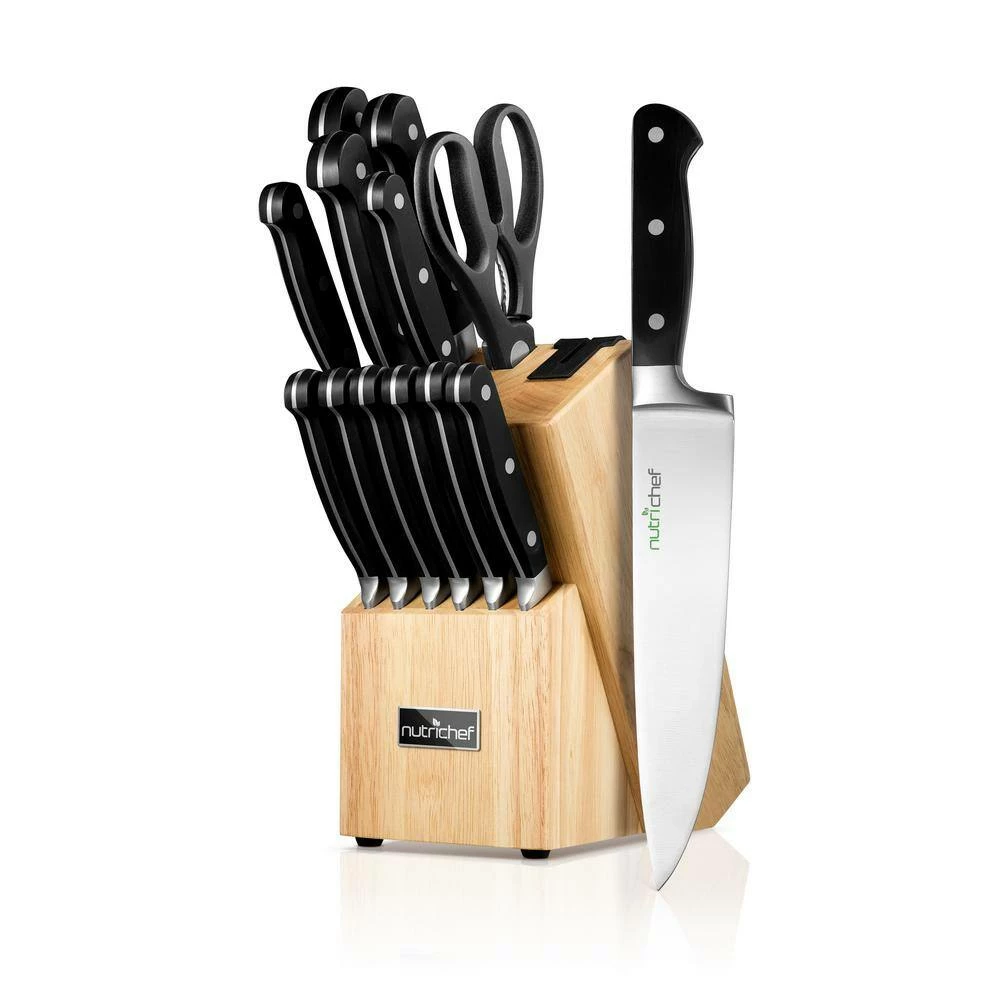Best deal 💯 13-Piece German Stainless Steel Cutlery Knife Set with Wood Block by NutriChef 🎉 5 Best deal 💯 13-Piece German Stainless Steel Cutlery Knife Set with Wood Block by NutriChef 🎉 - Image 3