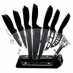 Best Sale 🌟 17-Piece Stainless Steel Precision Kitchen Knife Set with Block Stand by NutriChef 👏