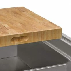 Discount 🤩 17 in. x 16 in. x 2 in. Rectangle French Oak Wood End-Grain Butcher's Block by Ruvati ✔️ -Cutlery Sales oak ruvati cutting boards rva2445oak 4f 1000