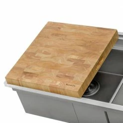 Discount 🤩 17 in. x 16 in. x 2 in. Rectangle French Oak Wood End-Grain Butcher's Block by Ruvati ✔️