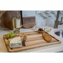 Hot Sale ⭐ 2 ft. L x 12 in. D Finished Acacia Solid Wood Butcher Block Bar Countertop With Square Edge by CenterPointe 😉 -Cutlery Sales oiled centerpointe butcher block countertops ac1218 1f 1000