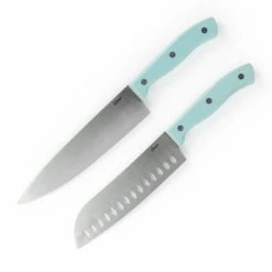 Discount ✔️ Steffen 14 Piece Stainless Steel Knife Set with Storage Block in Blue by Oster 👍 -Cutlery Sales oster knife sets 985114542m 76 1000