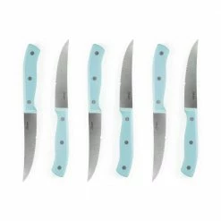 Discount ✔️ Steffen 14 Piece Stainless Steel Knife Set with Storage Block in Blue by Oster 👍 -Cutlery Sales oster knife sets 985114542m fa 1000