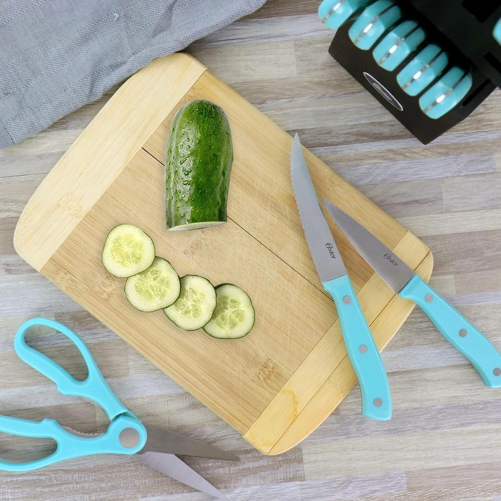 Best Pirce ๐ Evansville 14- Piece Stainless Steel Knife Set in Light Blue with Wood Block by Oster ๐ 9 Best Pirce ๐ Evansville 14- Piece Stainless Steel Knife Set in Light Blue with Wood Block by Oster ๐ - Image 7