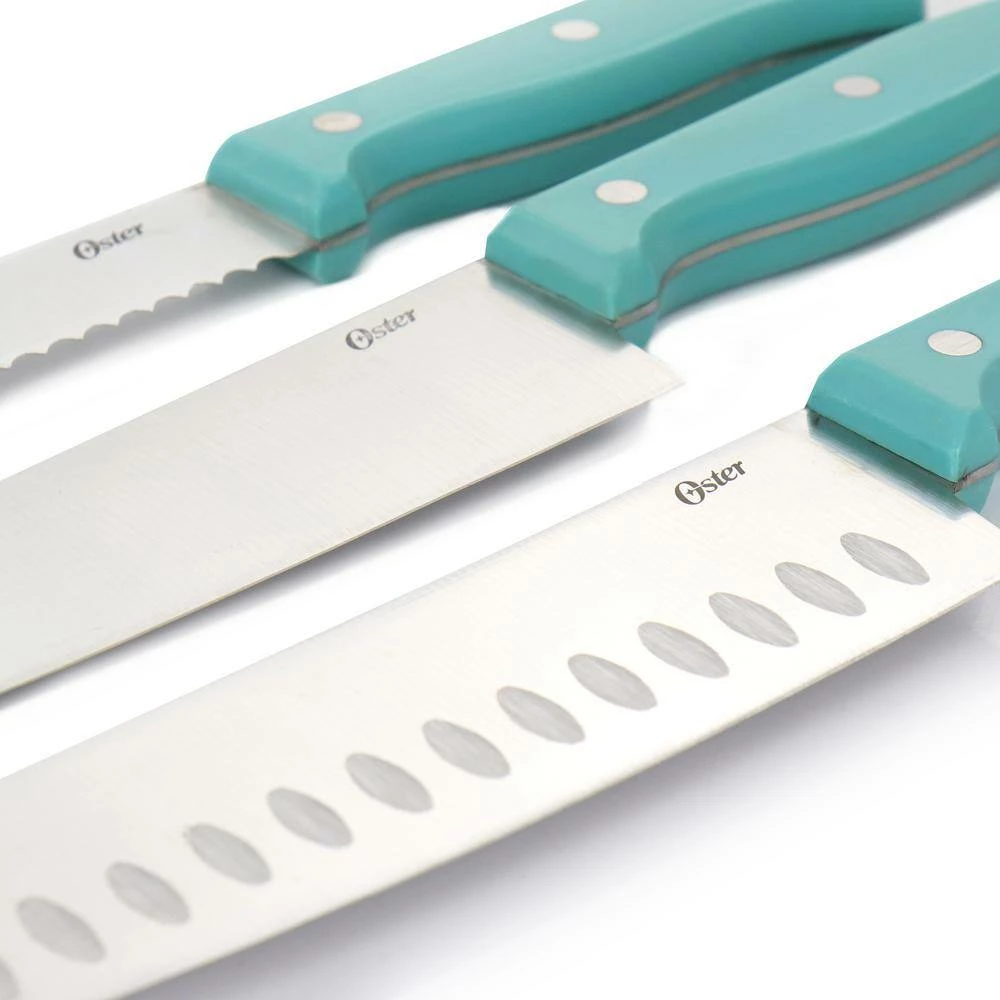 Best Pirce ๐ Evansville 14- Piece Stainless Steel Knife Set in Light Blue with Wood Block by Oster ๐ 8 Best Pirce ๐ Evansville 14- Piece Stainless Steel Knife Set in Light Blue with Wood Block by Oster ๐ - Image 6