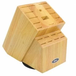 Deals 😉 Winstead 22- Piece Stainless Steel Knife Set with Black Handles and Swivel Wood Block by Oster ⌛ -Cutlery Sales oster knife sets 98586276m c3 1000