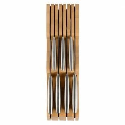 Outlet ⭐ 8-Piece Stainless Steel Knife Set, with Japanese Stainless Steel Slotted Blades by Ozeri 🤩 -Cutlery Sales ozeri knife sets ozk6 44 1000