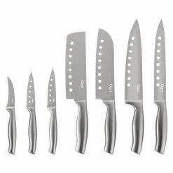 Outlet ⭐ 8-Piece Stainless Steel Knife Set, with Japanese Stainless Steel Slotted Blades by Ozeri 🤩 -Cutlery Sales ozeri knife sets ozk6 c3 1000