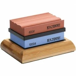 Coupon โจ Solido C3 400 and 1000 Grit Wood Carving Whetstone Sharpening Stone Kit with Multiple Grooves by Razorri ๐