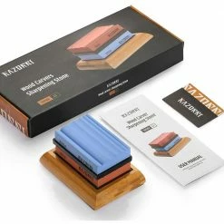 Coupon ✨ Solido C3 400 and 1000 Grit Wood Carving Whetstone Sharpening Stone Kit with Multiple Grooves by Razorri 🌟 -Cutlery Sales razorri manual knife sharpeners solido c3 fa 1000