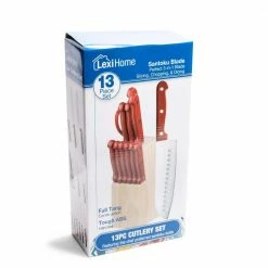 Top 10 🔥 13-Piece Stainless Steel Red Knife Block Set by Lexi Home 🛒 -Cutlery Sales red knife blocks storage lb5342 4f 1000