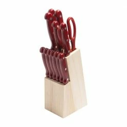 Top 10 🔥 13-Piece Stainless Steel Red Knife Block Set by Lexi Home 🛒 -Cutlery Sales red knife blocks storage lb5342 c3 1000