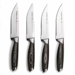 Buy 🎉 4-Piece Stainless Steel Cutlery Bonded Ash Jumbo Steak Knife Set in Wood Gift Box by SCHMIDT BROS. 🎁