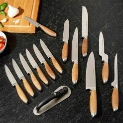 Promo ✨ 15-Piece Stainless Steel Cutlery Bonded Teak Set with Acacia Downtown Knife Block by SCHMIDT BROS. ❤️ 12 Promo ✨ 15-Piece Stainless Steel Cutlery Bonded Teak Set with Acacia Downtown Knife Block by SCHMIDT BROS. ❤️ -Cutlery Sales schmidt bros knife sets sbcbt15pd1 44 1000