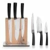 New ❤️ 7-Piece Stainless Steel Cutlery Carbon6 Set with Acacia Midtown Knife Block by SCHMIDT BROS. 👍 -Cutlery Sales schmidt bros knife sets sbcc67pm1 64 1000