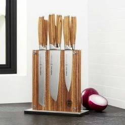 Buy ⭐ 7-Piece Stainless Steel Cutlery Zebra Wood Set with Zebra Midtown Knife Block by SCHMIDT BROS. 🔥 -Cutlery Sales schmidt bros knife sets sbczw07pm1 44 1000