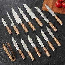 Cheap 🎉 15-Piece Stainless Steel Cutlery Zebra Wood Set with Zebra Downtown Knife Block by SCHMIDT BROS. ✨ -Cutlery Sales schmidt bros knife sets sbczw15pd1 1f 1000