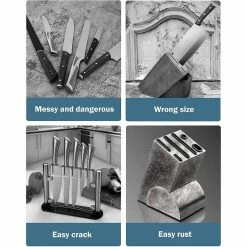 Top 10 🌟 12-Knife Stainless Steel Storage Knife Block with Scissor Slot by Tileon 💯 -Cutlery Sales silver tileon knife blocks storage aybszhd1402 1f 1000