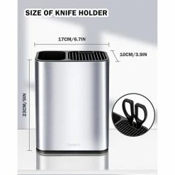 Top 10 🌟 12-Knife Stainless Steel Storage Knife Block with Scissor Slot by Tileon 💯 -Cutlery Sales silver tileon knife blocks storage aybszhd1402 76 1000