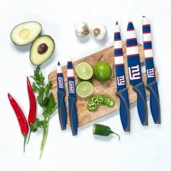 Flash Sale 👏 NFL New York Giants 5-Piece Kitchen Knives by sportsvault 💯 -Cutlery Sales sportsvault knife sets kknfl21 31 1000