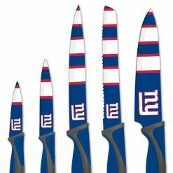 Flash Sale 👏 NFL New York Giants 5-Piece Kitchen Knives by sportsvault 💯 -Cutlery Sales sportsvault knife sets kknfl21 4f 1000