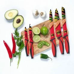 Best deal 😀 NHL Chicago Blackhawks 5-Piece Kitchen Knives by sportsvault 🧨 -Cutlery Sales sportsvault knife sets kknhl07 31 1000