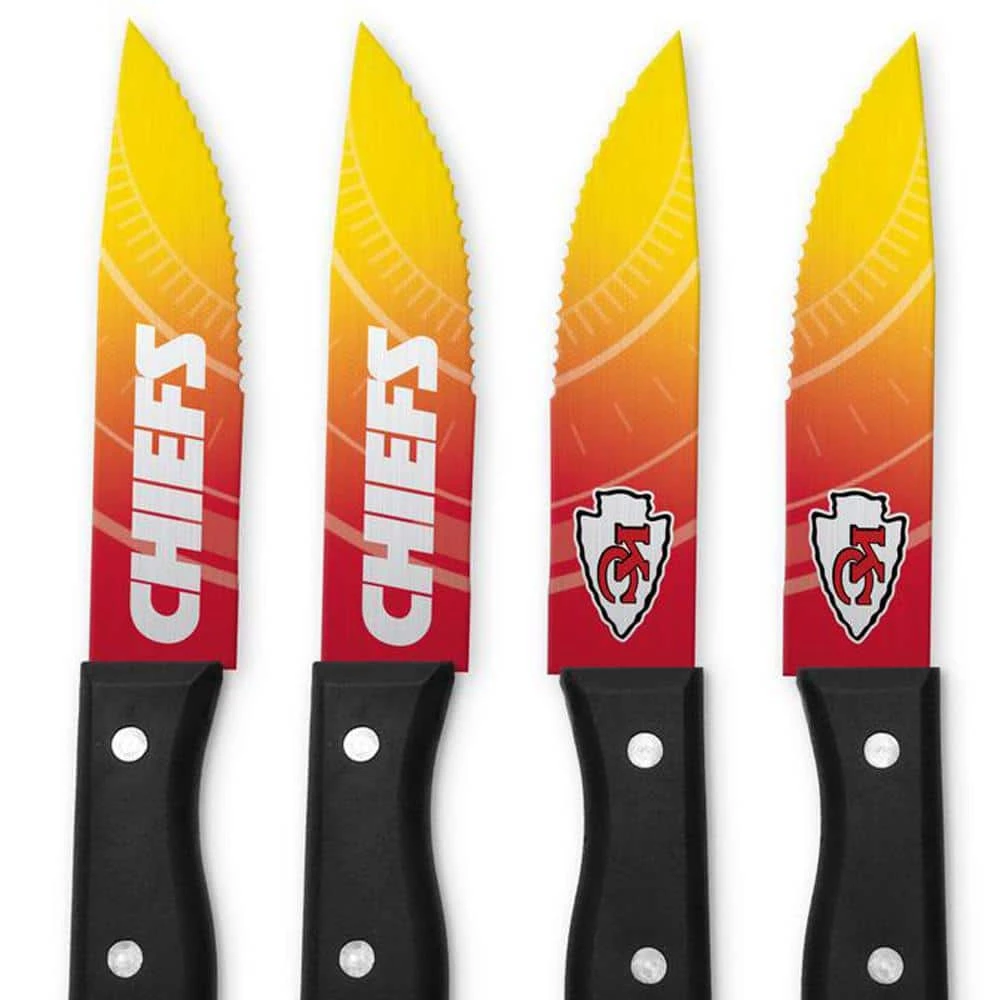Best Sale ✔️ NFL Kansas City Chiefs Steak Knives (4-Pack) by sportsvault 👍 4 Best Sale ✔️ NFL Kansas City Chiefs Steak Knives (4-Pack) by sportsvault 👍 - Image 2