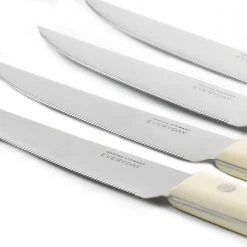 New 🔔 Everyday 4.5 in. Stainless Steel Full Tang Steak Knife Set in White (Set of 4) by MARTHA STEWART 😍 -Cutlery Sales steak knives 985117234m 4f 1000