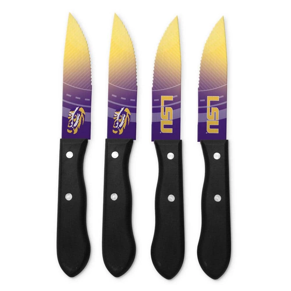 Discount 🔥 LSU 4-Piece Tigers Steak Knives by Unbranded ✔️ 3 Discount 🔥 LSU 4-Piece Tigers Steak Knives by Unbranded ✔️