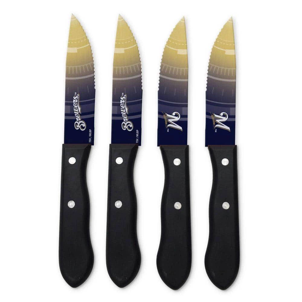 Budget ๐ Milwaukee 4-Piece Brewers Steak Knives by Unbranded ๐ 3 Budget ๐ Milwaukee 4-Piece Brewers Steak Knives by Unbranded ๐