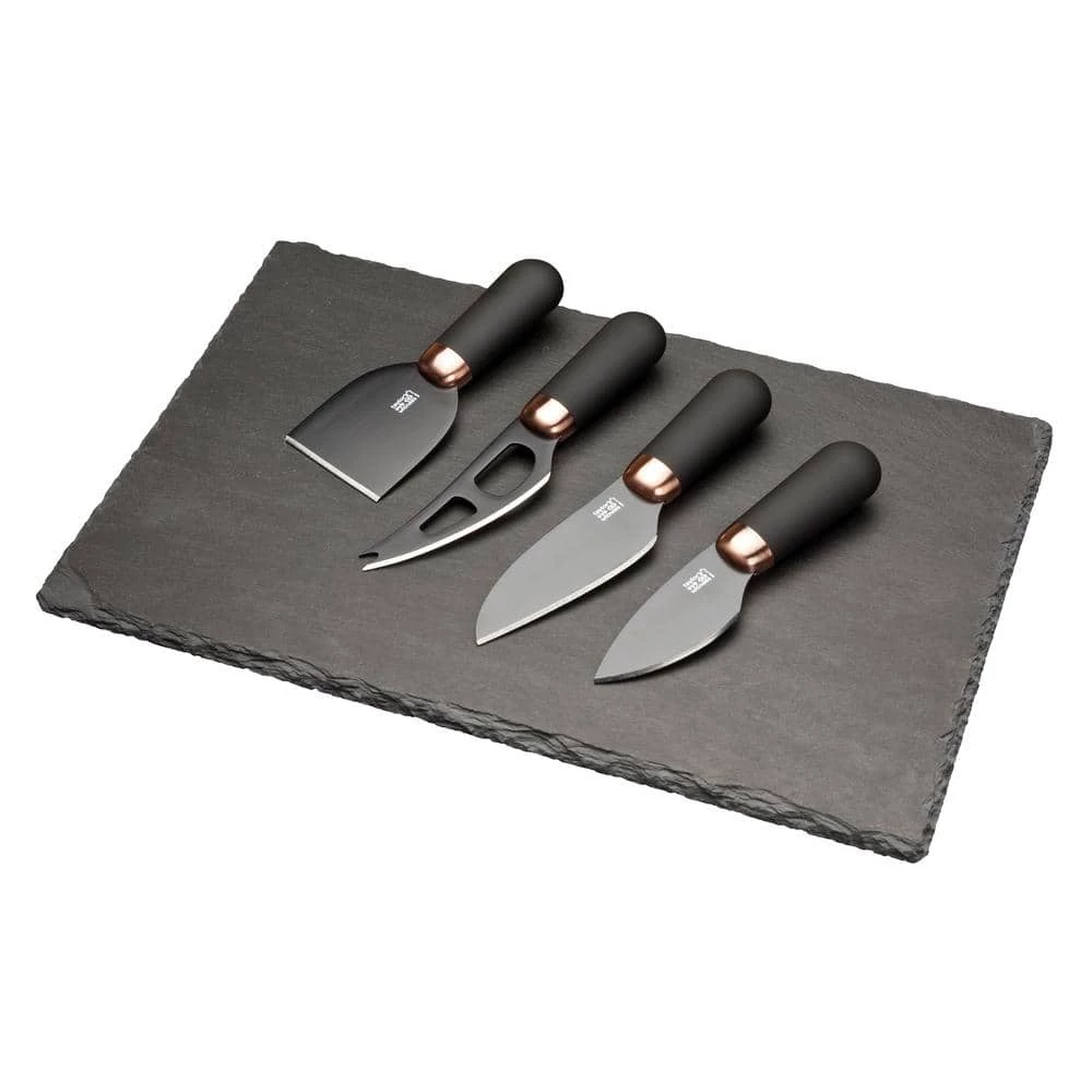 Hot Sale ๐ฅ Brooklyn Copper 4-Piece Cheese Knife Set Plus Slate Cheese Serving Board by Taylor's Eye Witness ๐งจ 3 Hot Sale ๐ฅ Brooklyn Copper 4-Piece Cheese Knife Set Plus Slate Cheese Serving Board by Taylor's Eye Witness ๐งจ