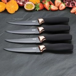 Coupon 🎁 Brooklyn Copper 4-Piece Steak Knife Set by Taylor's Eye Witness 😉 -Cutlery Sales taylor s eye witness steak knives tew lms23cbsk2 1f 1000