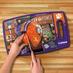 Deals 💯 NCAA Clemson Tigers Retro Series Polypropyene Cutting Board by YouTheFan 🔔 -Cutlery Sales team colors youthefan cutting boards 0959144 1f 1000