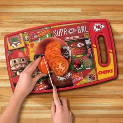 Wholesale 🎉 NFL Kansas City Chiefs Retro Series Polypropyene Cutting Board by YouTheFan 🎉 -Cutlery Sales team colors youthefan cutting boards 2500072 1f 1000