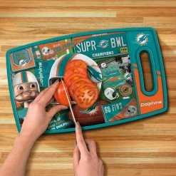Coupon 🌟 NFL Miami Dolphins Retro Series Polypropyene Cutting Board by YouTheFan 😍 -Cutlery Sales team colors youthefan cutting boards 2500119 1f 1000