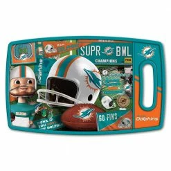 Coupon 🌟 NFL Miami Dolphins Retro Series Polypropyene Cutting Board by YouTheFan 😍